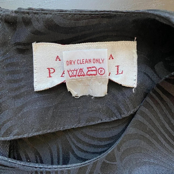 Adrianna Papell Women's Sz 6 Short Sleeve 100% Silk Patterned Sheath Dress Black - Picture 16 of 16